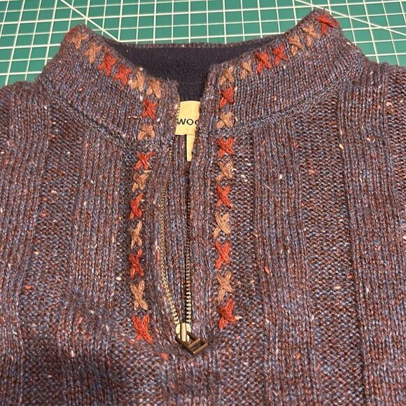 NWT Woolrich Indigo Heather 1/4 Zip Sweater Rib Knit - Picture 3 of 7